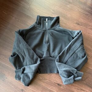 Alo Quarter-Zip Mock Neck Crop Sweatshirt